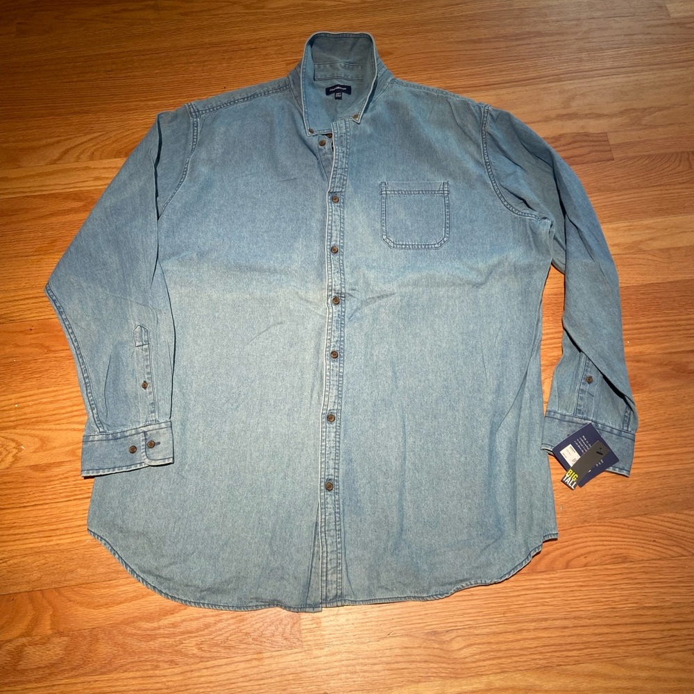Men’s NWT Croft&Barrow Big & Tall Long Sleeve Denim Shirt Size XXLT